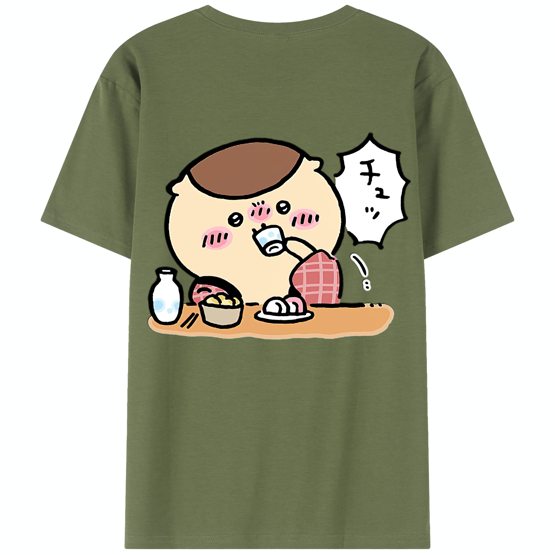 （画像用） ちいかわ くりまんじゅう Chii-kawa kuri manjū 綿100％半袖Tシャツ（背面プリント）